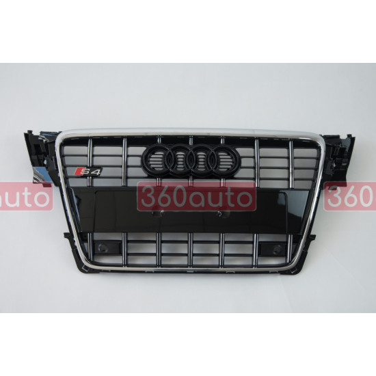 Решетка радиатора на Audi A4 B8 2007-2011 чорная с хромом в стиле S-Line Restal A4-S103