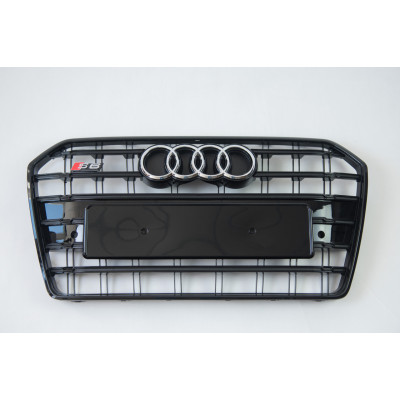 Решітка радіатора на Audi A6 C7 2014-2018 чорна в стилі S-Line Restal A6-S173
