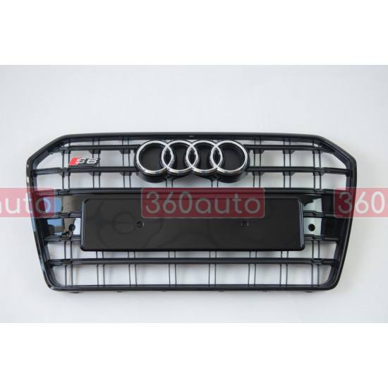 Решітка радіатора на Audi A6 C7 2014-2018 чорна в стилі S-Line Restal A6-S173