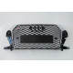Решітка радіатора на Audi Q3 2014-2018 чорна з хромом стиль RS Q3-RS161