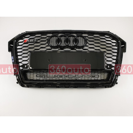 Решітка радіатора на Audi A1 2014-2018 чорна стиль RS A1-RS171