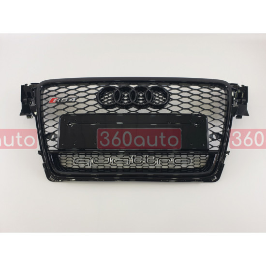 Решітка радіатора на Audi A4 B8 2007-2011 чорна стиль RS A4-RS112