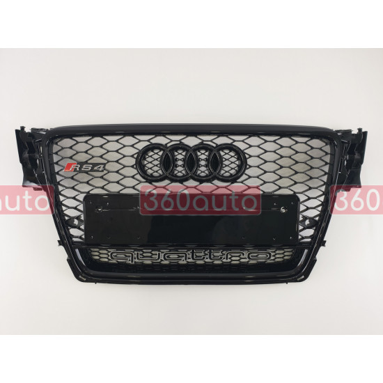 Решетка радиатора на Audi A4 B8 2007-2011 черная стиль RS A4-RS112