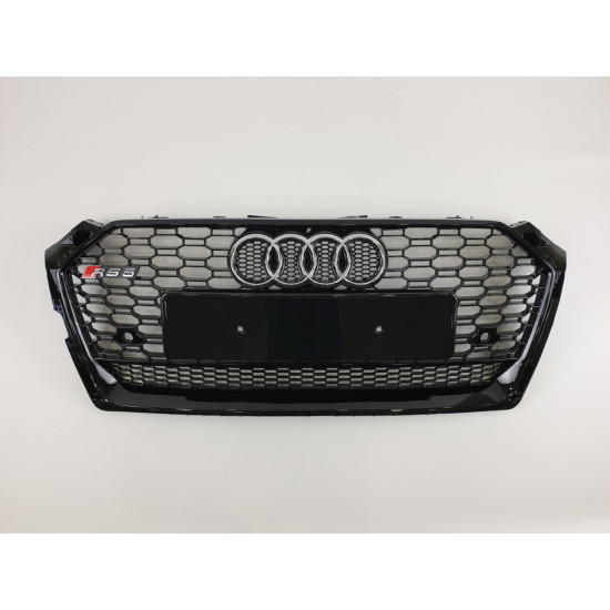 Решітка радіатора на Audi A5 2016- чорна стиль RS A5-RS181