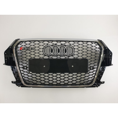 Решітка радіатора на Audi Q3 2011-2014 чорна з хромом в стилі RS Restal Q3-RS131