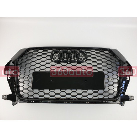 Решетка радиатора на Audi Q3 2014-2018 черная стиль RS Q3-RS162