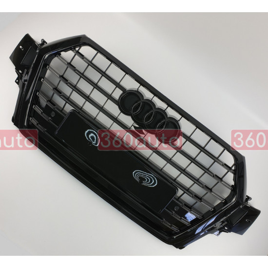 Решетка радиатора на Audi Q7 2015- черная стиль S-Line Q7-S152