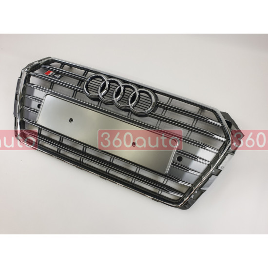 Решітка радіатора на Audi A4 B9 2015- сіра з хромом стиль S-Line A4-S181