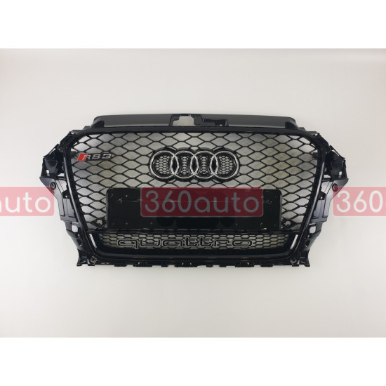Решетка радиатора на Audi A3 2013-2015 черная стиль RS A3-RS141