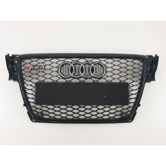 Решітка радіатора на Audi A4 B8 2007-2011 чорна в стилі RS Restal A4-RS104