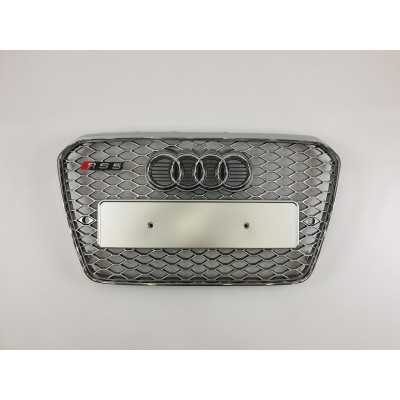 Решетка радиатора на Audi A5 2011-2016 серая стиль RS A5-RS132
