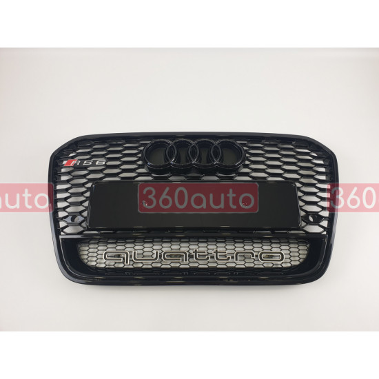 Решітка радіатора на Audi A6 C7 2011-2014 чорна стиль RS A6-RS133