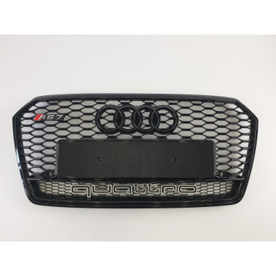 Решетка радиатора на Audi A7 2014-2017 черная стиль RS A7-RS153