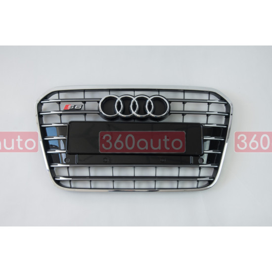 Решетка радиатора на Audi A6 C7 2012-2015 черная с хромом стиль S-Line A6-S131