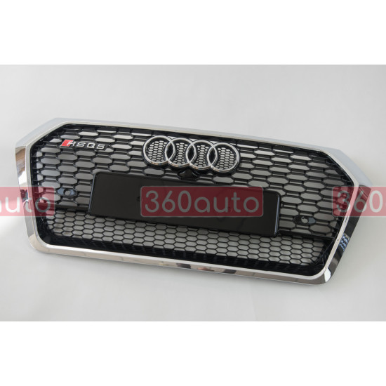 Решетка радиатора на Audi Q5 2016-2019 черная с хромом стиль RS Q5-RS171