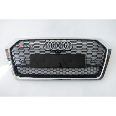 Решітка радіатора на Audi Q5 2016-2019 чорна з хромом в стилі RS Restal Q5-RS171