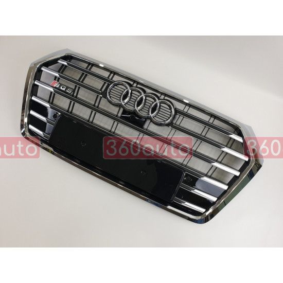 Решетка радиатора на Audi Q5 2016-2019 черная с хромом стиль S-Line Q5-S172