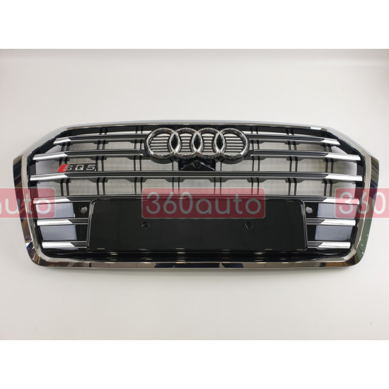 Решітка радіатора на Audi Q5 2016-2019 чорна з хромом стиль S-Line Q5-S172