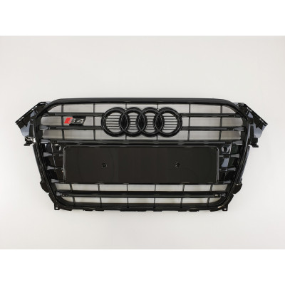 Решітка радіатора на Audi A4 B8 2011-2015 чорна стиль S-Line A4-S132