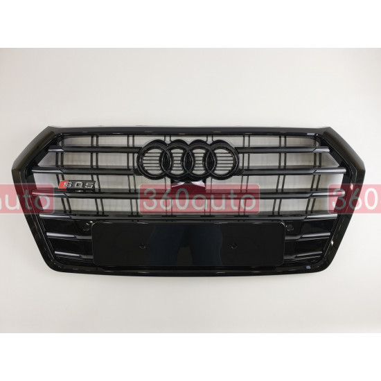 Решетка радиатора на Audi Q5 2016-2019 черная стиль S-Line Q5-S173