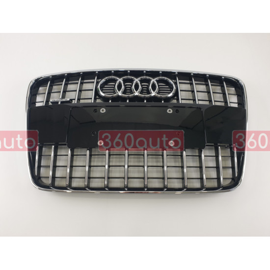 Решетка радиатора на Audi Q7 2009-2015 черная с хромом стиль S-Line Q7-S141