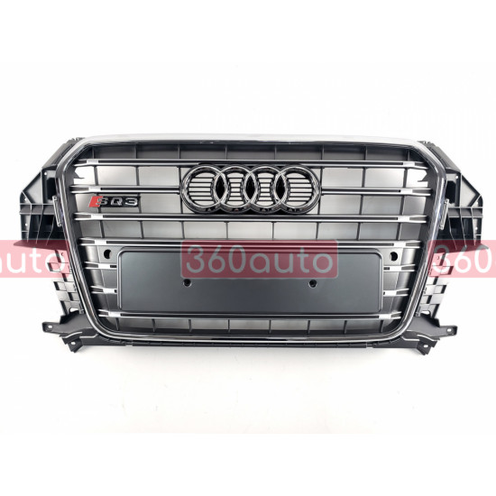 Решітка радіатора на Audi Q3 2011-2014 сіра з хромом стиль S-Line Q3-S132