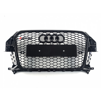 Решетка радиатора на Audi Q3 2011-2014 чорная в стиле RS Restal Q3-RS132