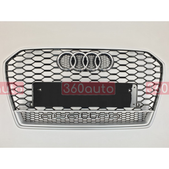 Решетка радиатора на Audi A6 C7 2014-2018 черная с серым стиль RS A6-RS175