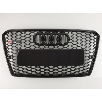 Решітка радіатора на Audi A7 2010-2014 чорна стиль RS A7-RS124