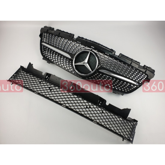Решетка радиатора на Mercedes SLK-class R172 2011-2015 Diamond черная MB-R172122