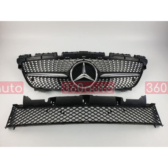 Решетка радиатора на Mercedes SLK-class R172 2011-2015 Diamond черная MB-R172122