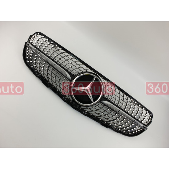 Решетка радиатора на Mercedes GLC-class X253, C253 2015-2019 Diamond черная MB-X253152