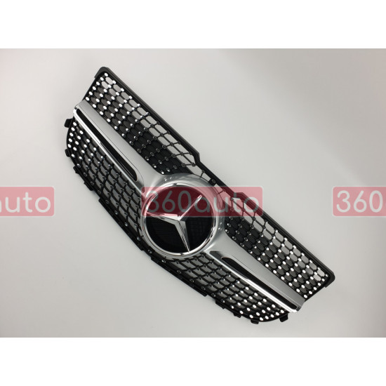 Решетка радиатора на Mercedes GLK-class X204 2012-2015 Diamond серая MB-X204143