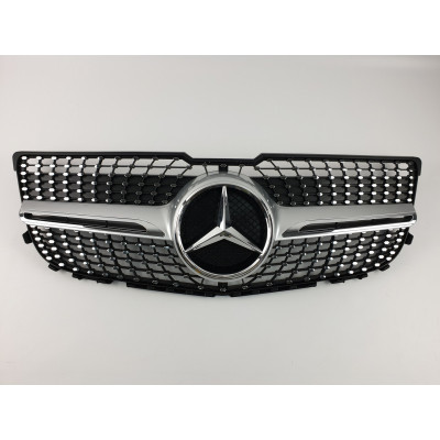 Решетка радиатора на Mercedes GLK-class X204 2012-2015 Diamond серая Restal MB-X204143