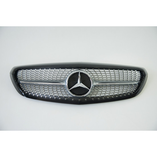 Решітка радіатора на Mercedes C-class W205 2014-2018 Diamond сіра MB-W20517C2