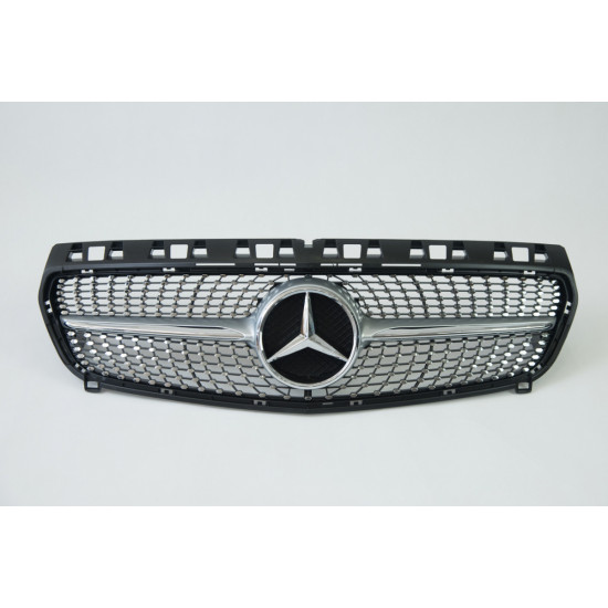 Решетка радиатора на Mercedes A-class W176 2012-2015 Diamond серая MB-W176132