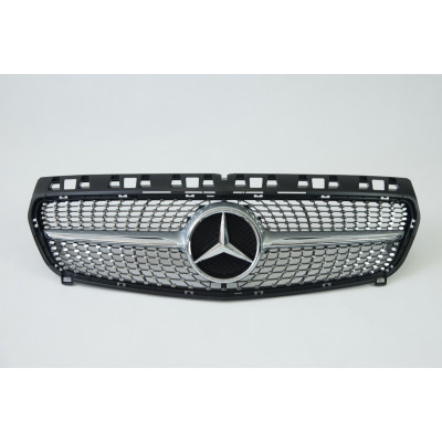 Решітка радіатора на Mercedes A-class W176 2012-2015 Diamond сіра Restal MB-W176132