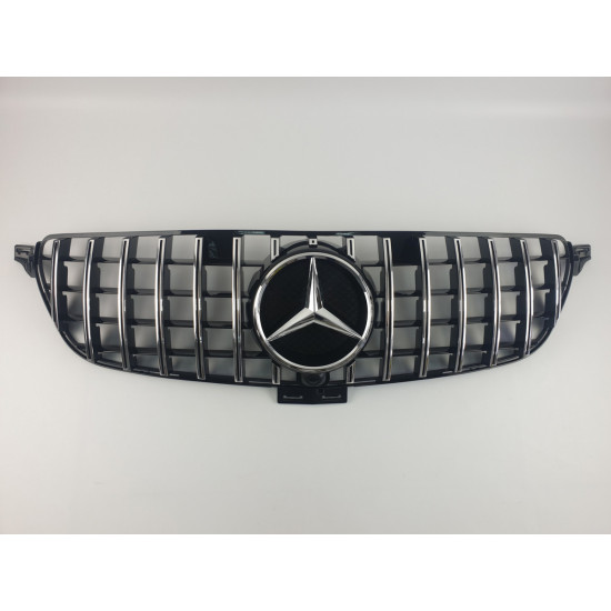 Решетка радиатора на Mercedes GLE-class W166 2015-2019 GT черная с хромом MB-W166151