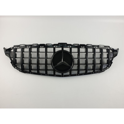 Решетка радиатора на Mercedes C-class W205 2014-2018 GT черная MB-W205174