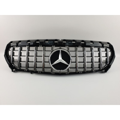 Решетка радиатора на Mercedes CLA-class W117 2013-2017 GT черная с хромом MB-W117156