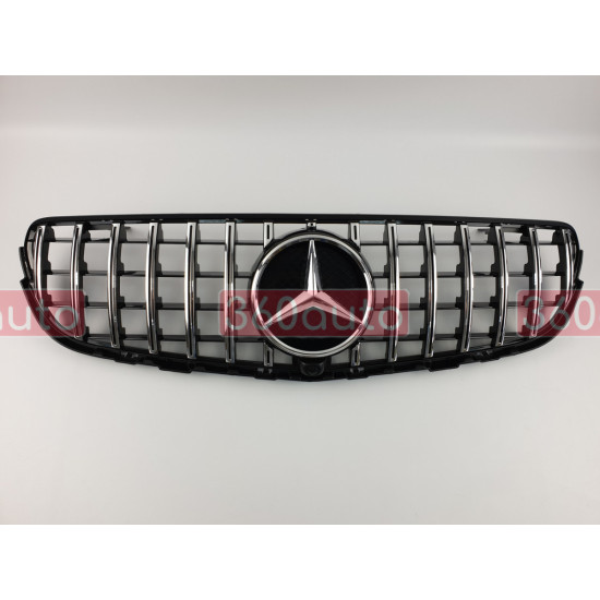 Решетка радиатора на Mercedes GLS-class X166 2015-2019 GT черная с хромом MB-X166171