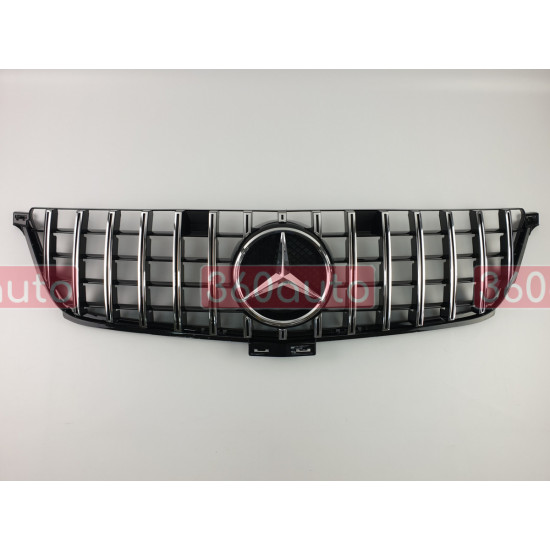 Решітка радіатора на Mercedes ML-class W166 2011-2015 GT чорна з хромом MB-W166121