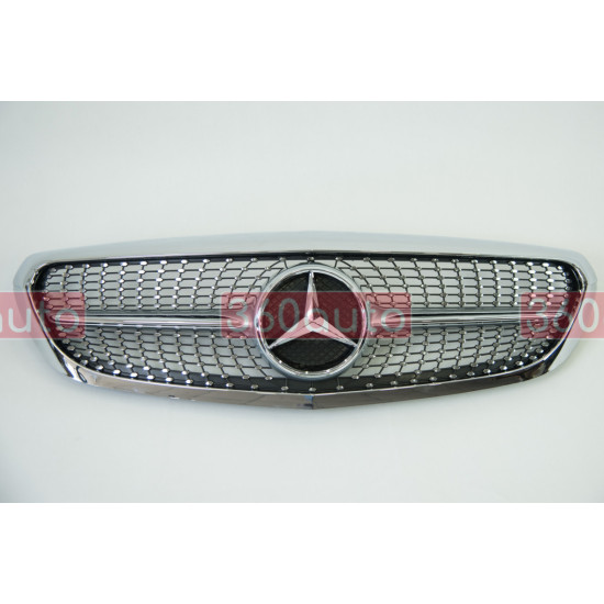 Решетка радиатора на Mercedes C-class W205 2014-2018 Diamond серая Clasic MB-W20517C1