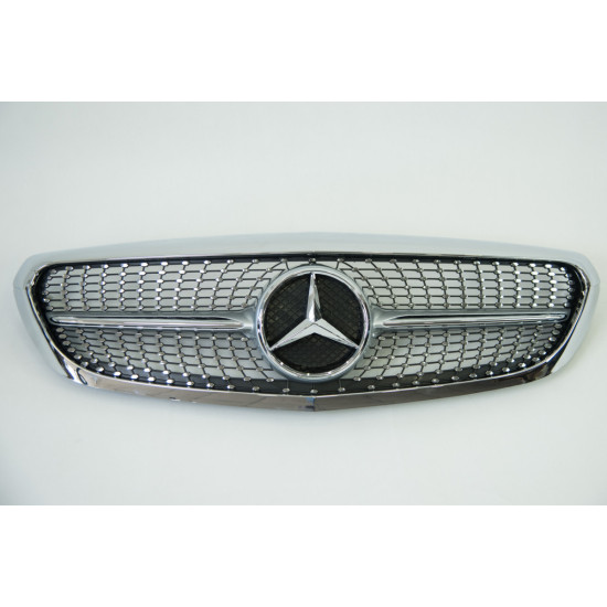 Решетка радиатора на Mercedes C-class W205 2014-2018 Diamond серая Clasic MB-W20517C1