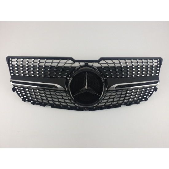 Решетка радиатора на Mercedes GLK-class X204 2012-2015 Diamond черная MB-X204144