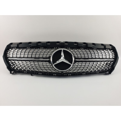 Решетка радиатора на Mercedes CLA-class W117 2013-2017 Diamond черная MB-W117153