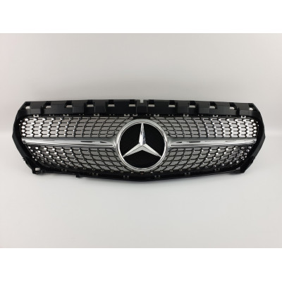 Решітка радіатора на Mercedes CLA-class W117 2013-2017 Diamond сіра MB-W117154