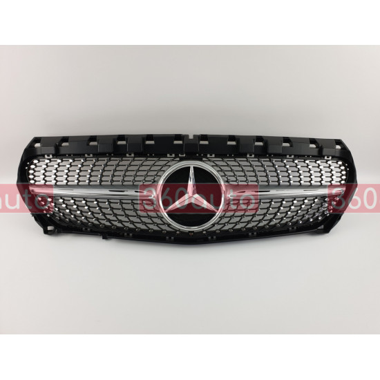 Решітка радіатора на Mercedes CLA-class W117 2013-2017 Diamond сіра MB-W117154