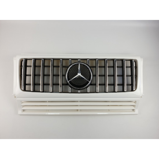 Решетка радиатора на Mercedes G-class W463 1990-2015 GT белая с хромом MB-W4634