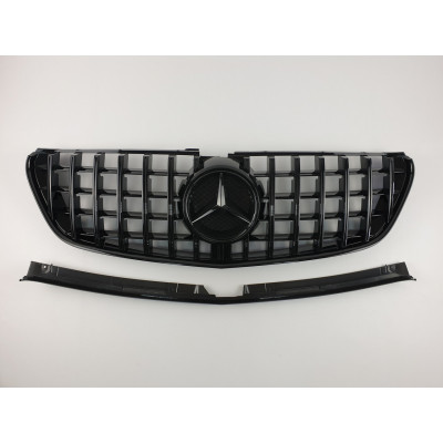 Решетка радиатора на Mercedes Vito W447 2014-2019 GT черная MB-W447154